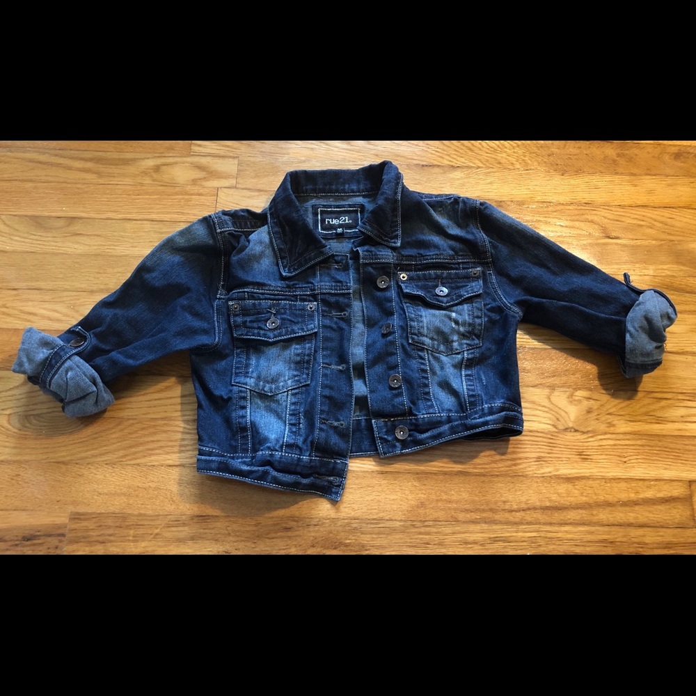 Distressed Cropped Denim Jacket